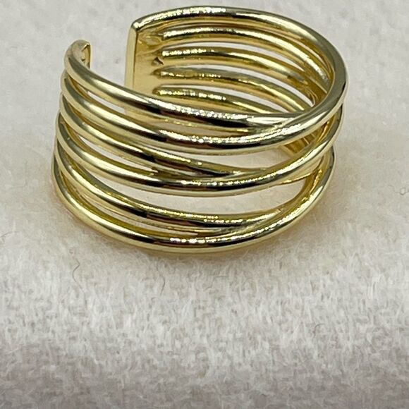 14K Vermeil sterling wrap around size 8 ring - Picture 3 of 10